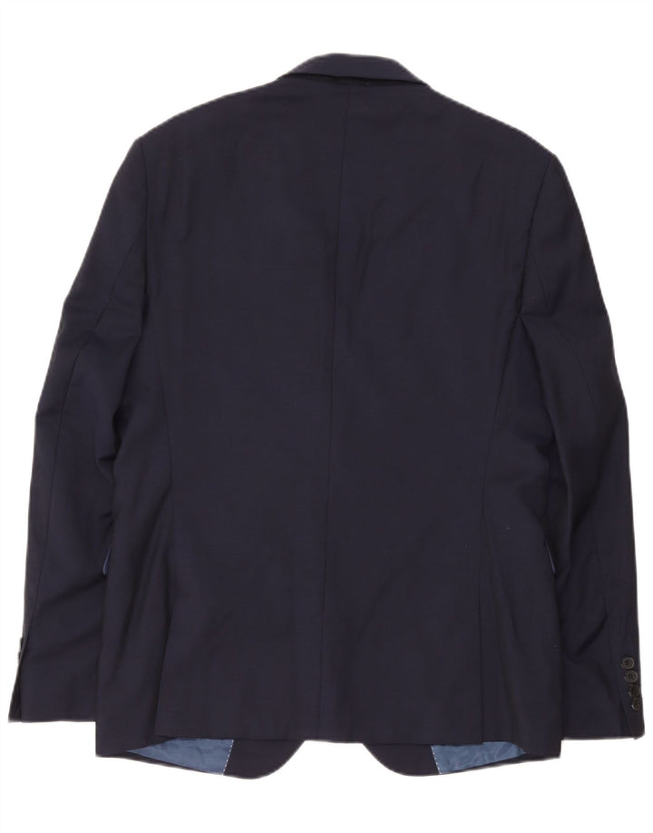 Dkny Herren 2-Knopf-Blazerjacke IT 52 XL Marineblaue Wolle