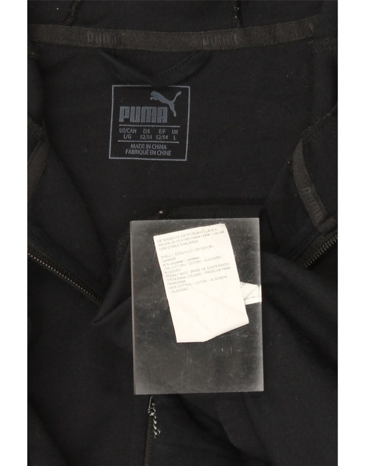 PUMA Herren-Kapuzenpullover mit Reißverschluss, groß, schwarzes Polyester