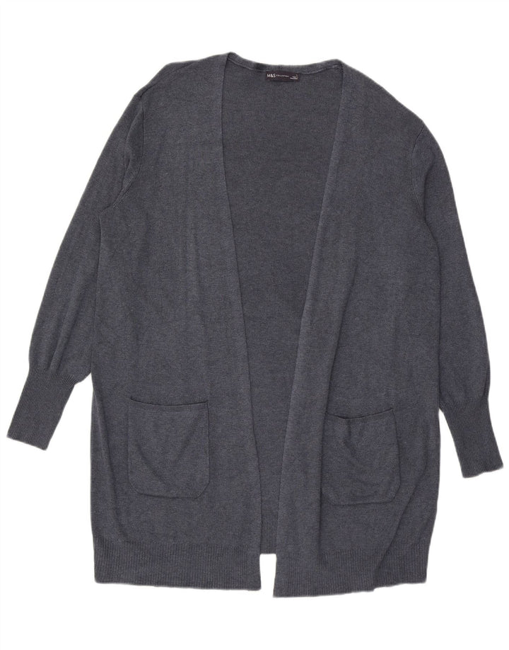 Marks & Spencer Damen-Strickjacke in Übergröße, offen, Gr. 40, Größe L, Blau