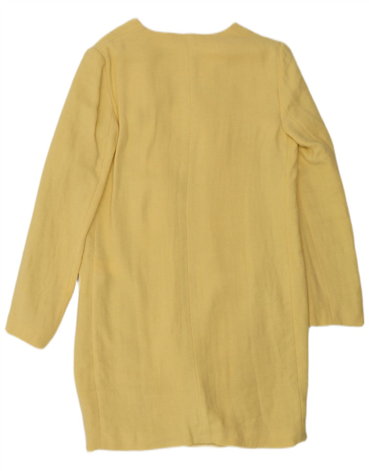 Zara Womens Open Overcoat UK 10 Small Gelbe Viskose