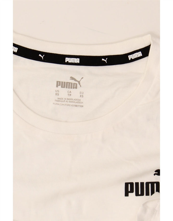 PUMA Damen Übergroßes Grafik-Trägershirt UK 6 XS Weiß