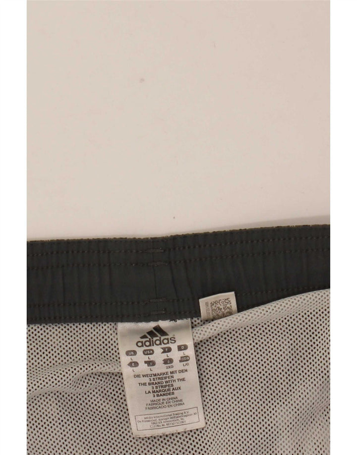 Adidas Herren-Badeshorts, groß, grau kariert, Polyester