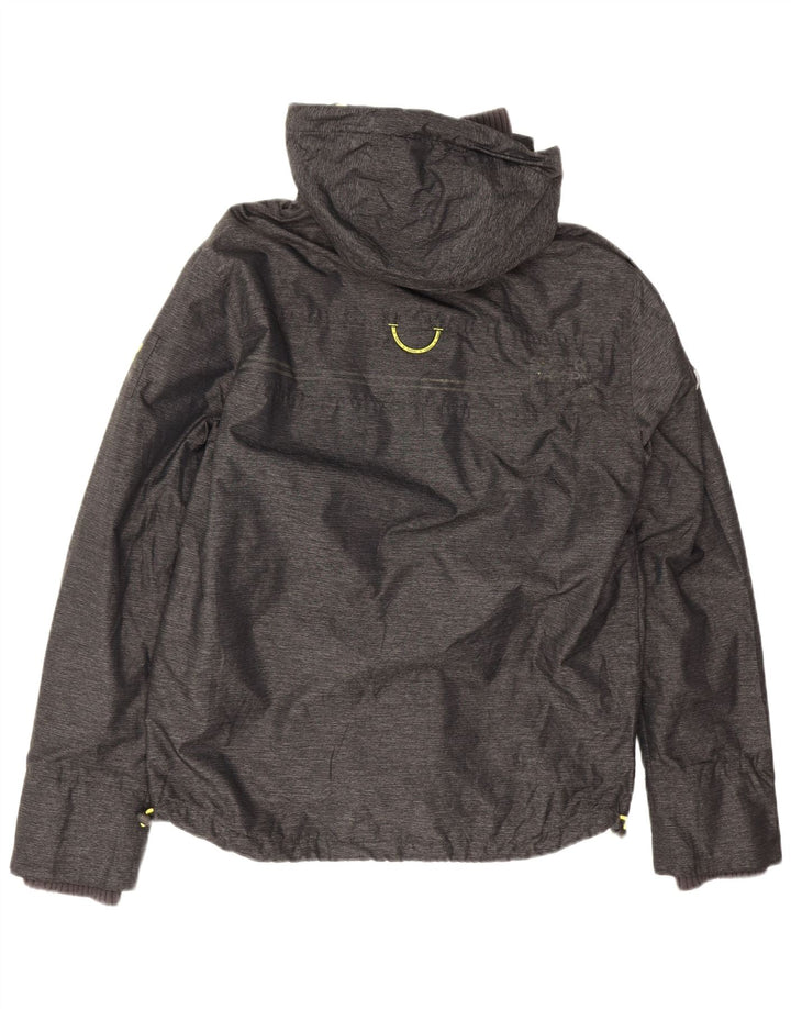 Superdry Herren Windattacker Windjacke mit Kapuze, UK 40, Größe L, graues Nylon
