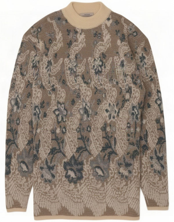 i Blues Rollkragenpullover für Damen, UK 14, Mittelgrün mit Blumenmuster