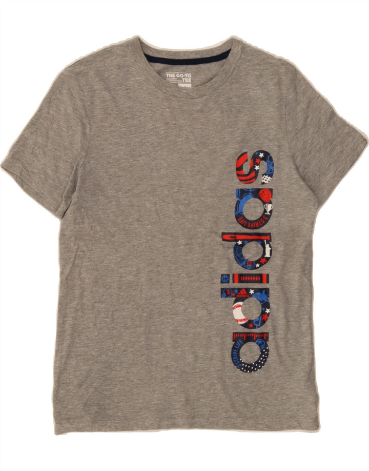 ADIDAS Boys Graphic T-Shirt Top 10-11 Years Medium  Grey Cotton Vintage Adidas and Second-Hand Adidas from Messina Hembry 