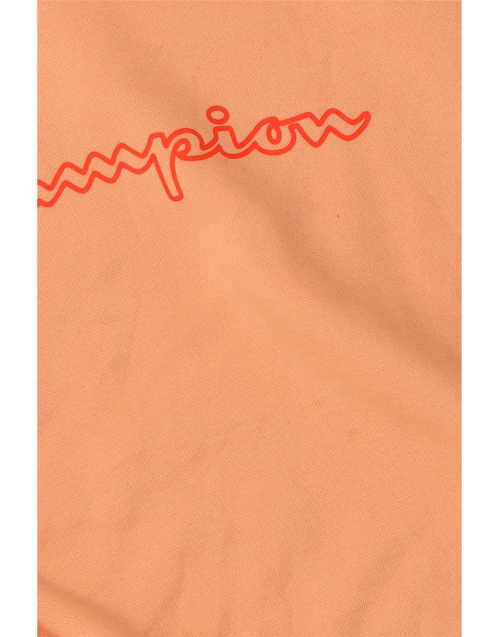 Champion Womens Graphic Oversized Hoodie Pullover UK 14 Mittelorange