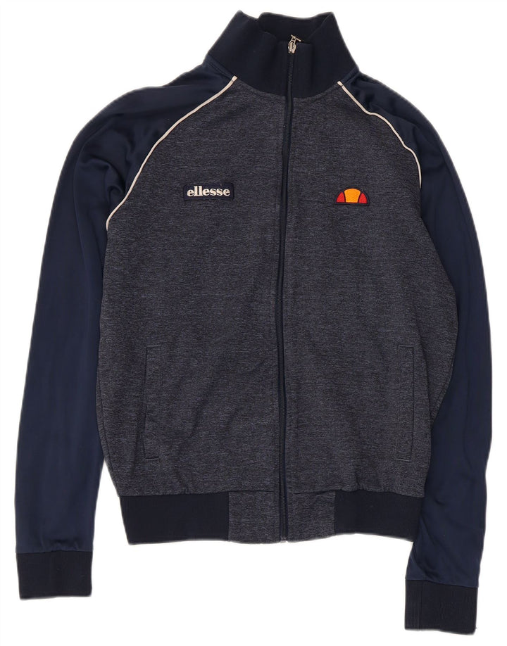Ellesse Herren-Trainingsanzugoberteil, XS, Marineblau, Farbblock-Polyester