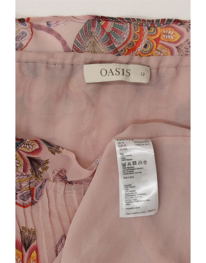 Ärmelloses A-Linien-Kleid für Damen von Oasis, UK 12, mittelrosa, geblümtes Polyester