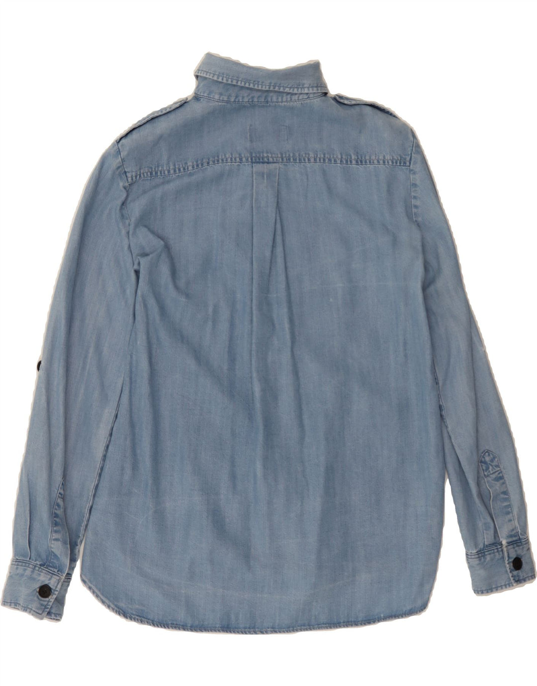 ZARA Womens Denim Shirt UK 6 XS Blue Lyocell Vintage Zara and Second-Hand Zara from Messina Hembry 