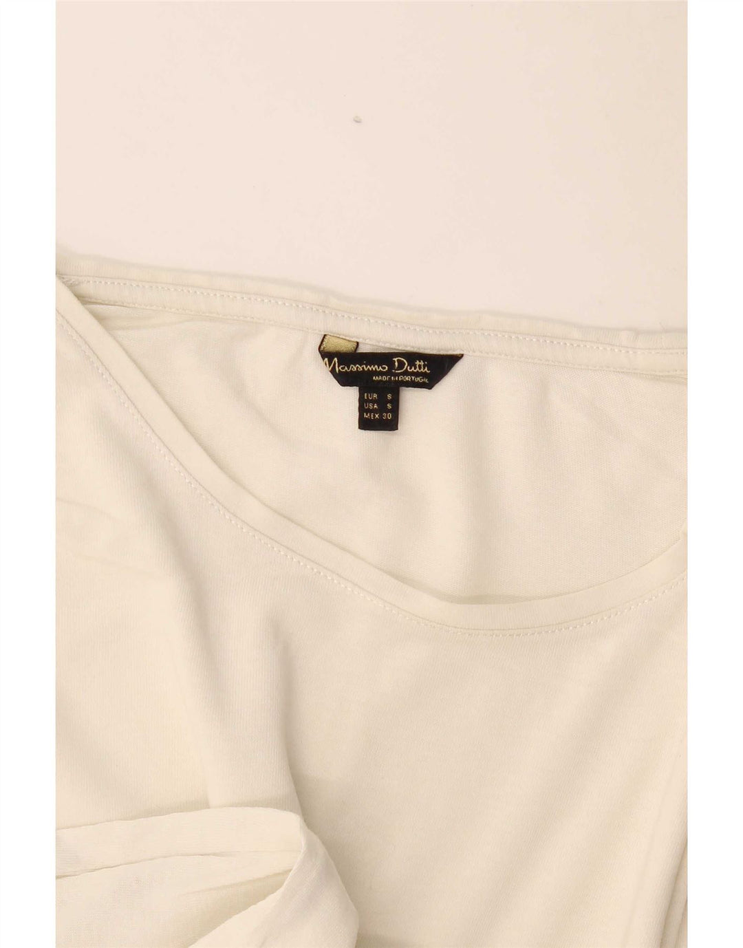 Massimo Dutti Damen T-Shirt Top UK 10 Small Off White