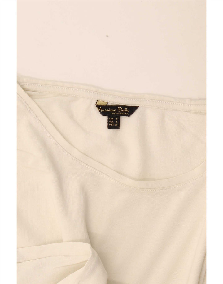 Massimo Dutti Damen T-Shirt Top UK 10 Small Off White