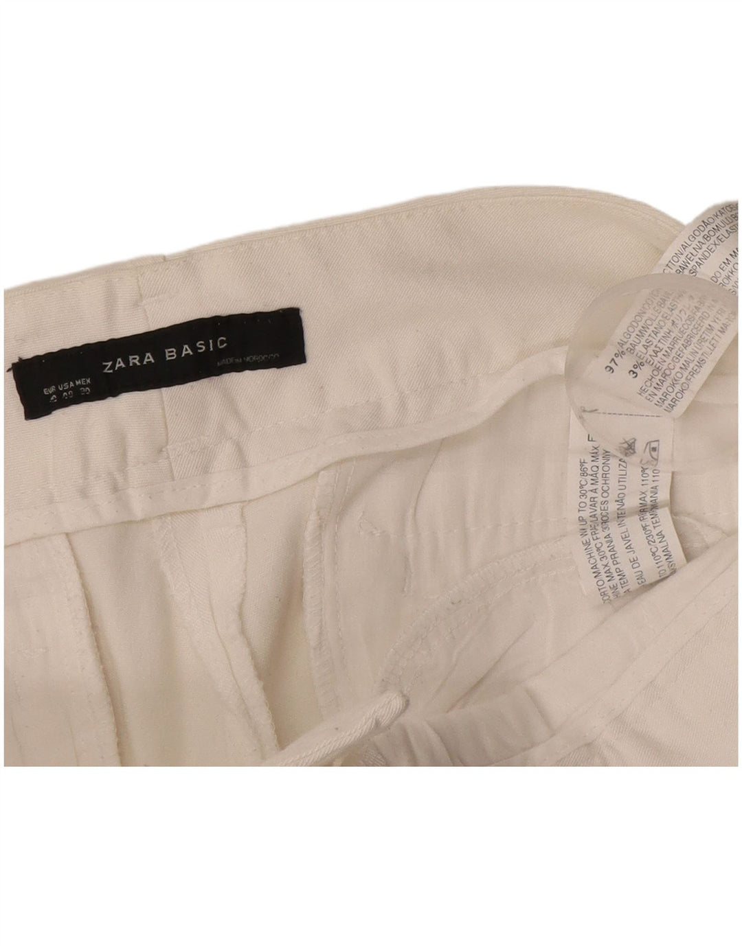 Zara Damen Chinoshorts EU 40 Medium W30 Weiße Baumwolle