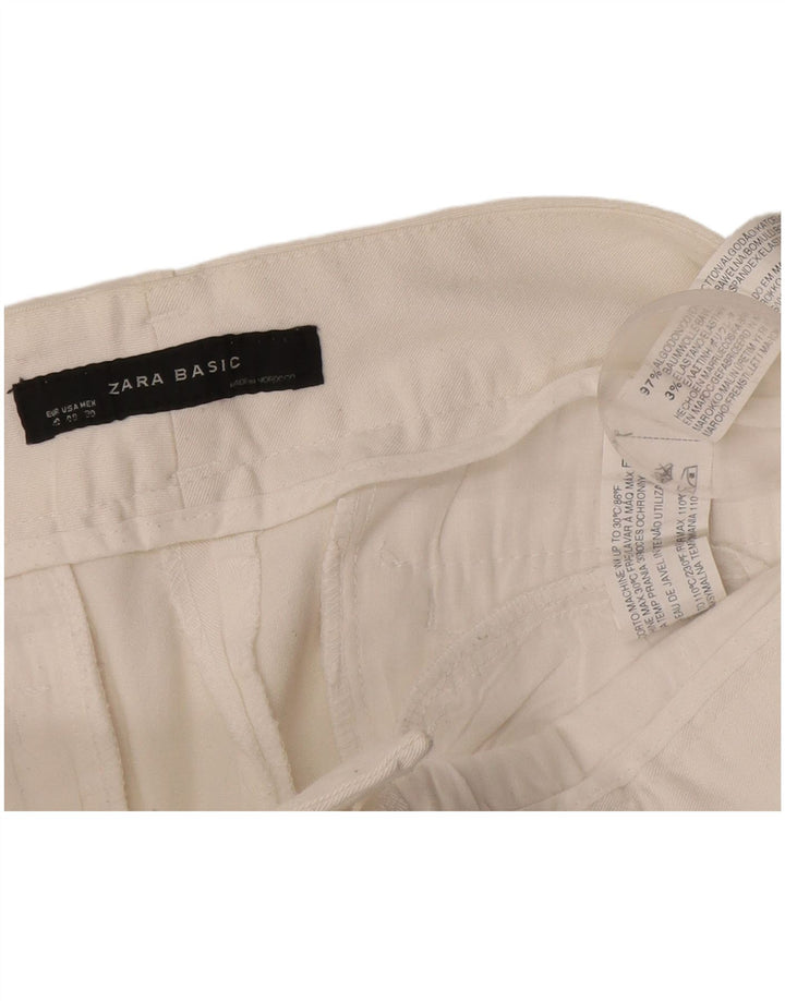 Zara Damen Chinoshorts EU 40 Medium W30 Weiße Baumwolle