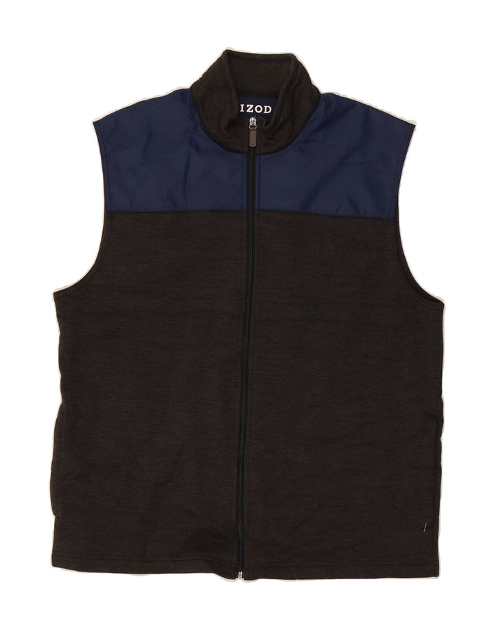 IZOD Mens Sleeveless Tracksuit Top Jacket Large Grey Colourblock Polyester Vintage Izod and Second-Hand Izod from Messina Hembry 