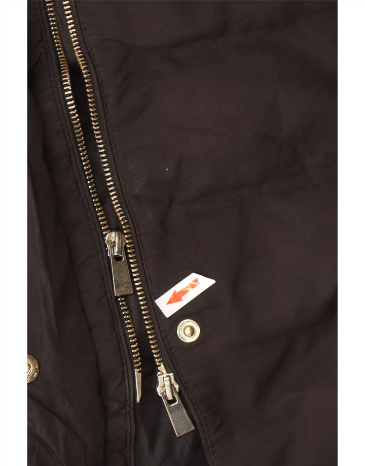 OASIS Wattierter Damenmantel mit Kapuze, UK 12, Mittelschwarz, Polyester