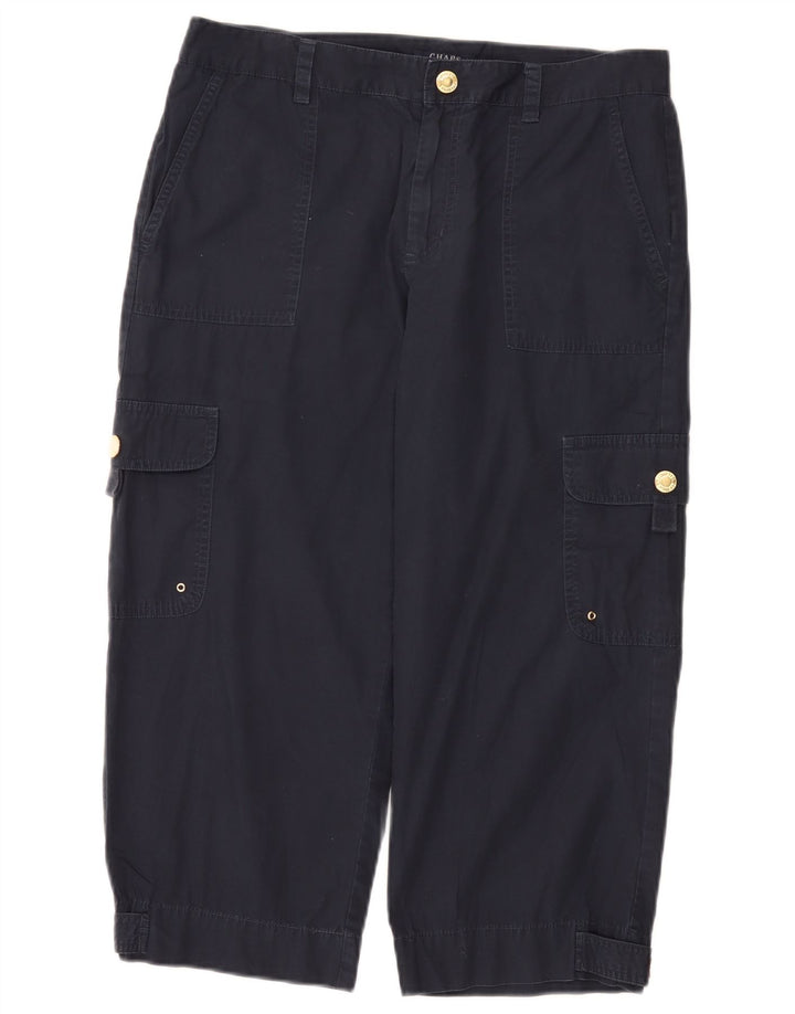 Chaps Damen gerade Capri-Cargohose US 8 Medium W32 L21 Marineblau