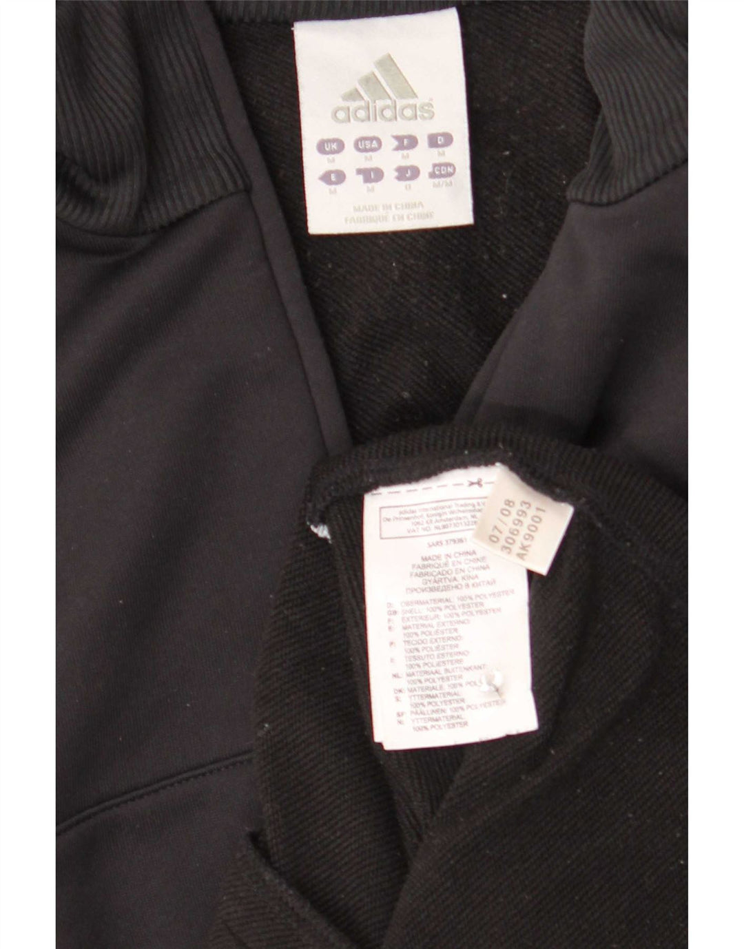 Adidas Herren-Trainingsanzug-Top-Jacke, Mittelschwarzes Colourblock-Polyester