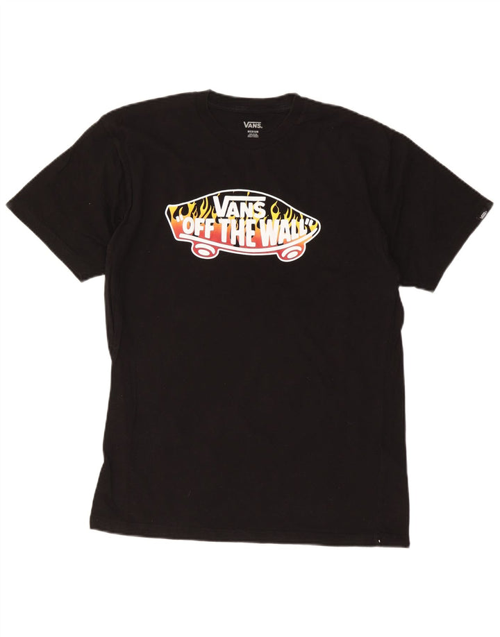 VANS Herren Grafik-T-Shirt-Oberteil aus mittelschwarzer Baumwolle