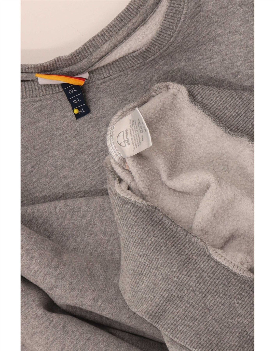 Ellesse Damen Sweatshirt-Pullover UK 16 Large Graue Baumwolle