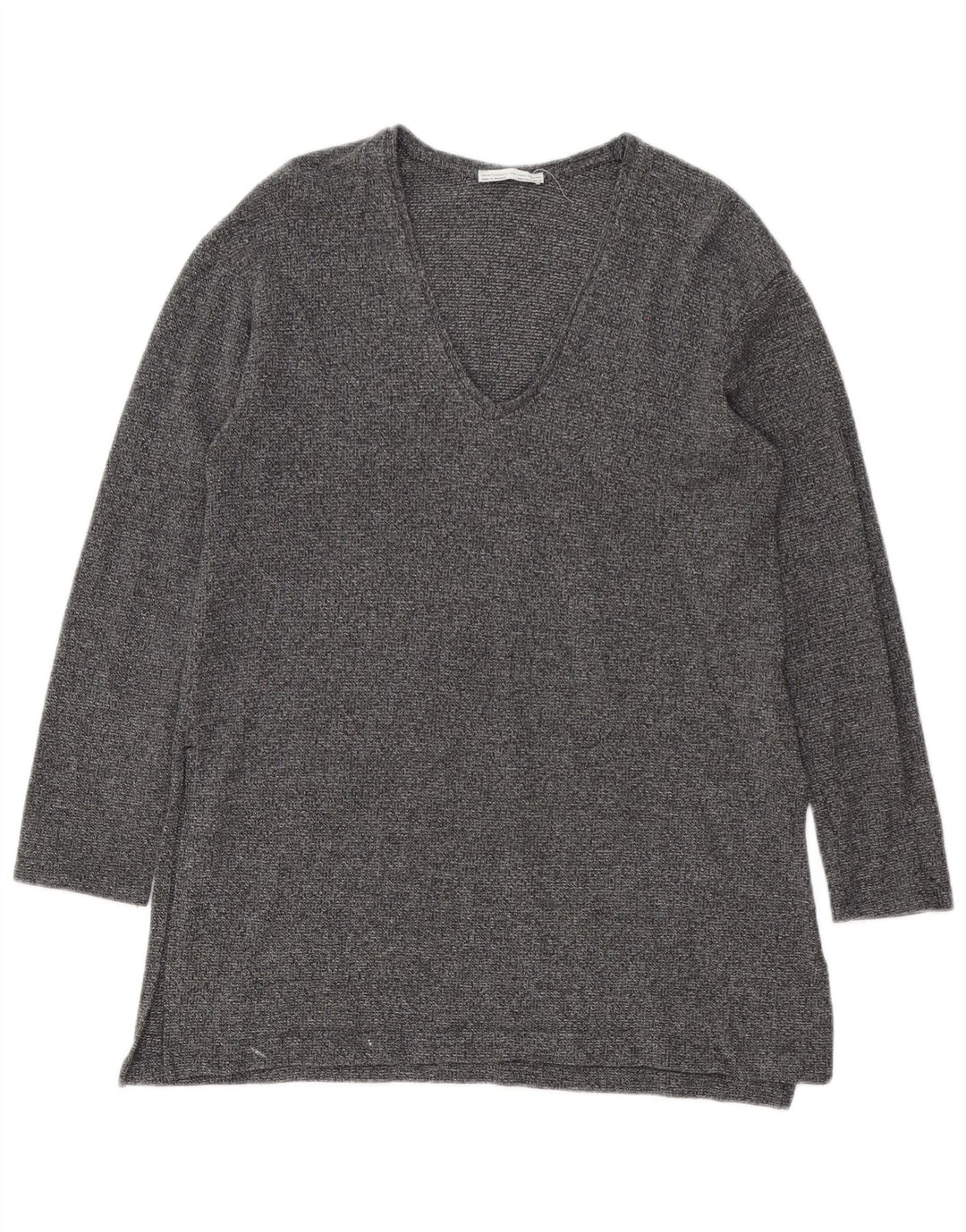 Zara Damen Langarm-Tunika-Oberteil UK 14 Large Grau
