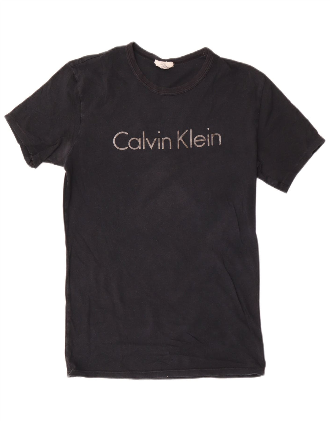 Calvin Klein Herren-T-Shirt mit Grafik, Größe S, schwarze Baumwolle
