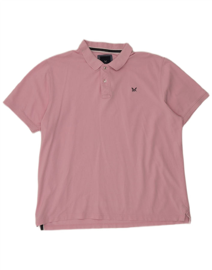 CREW CLOTHING Herren Poloshirt 2XL Rosa Baumwolle
