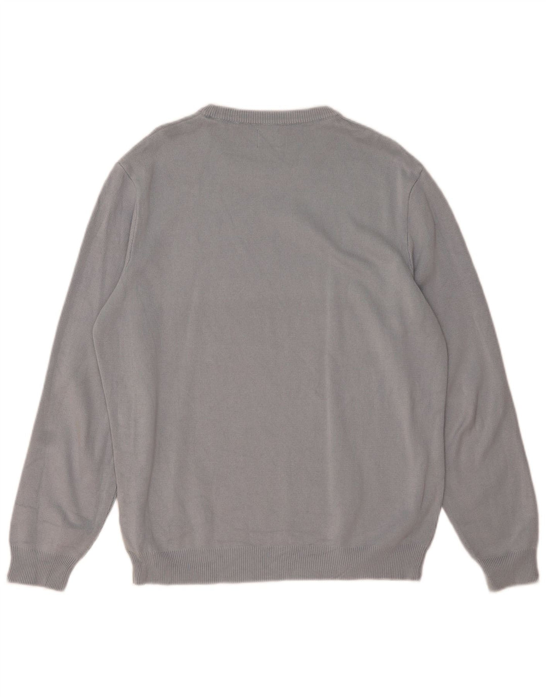 Zara Herren-Pullover mit Rundhalsausschnitt, groß, graue Baumwolle