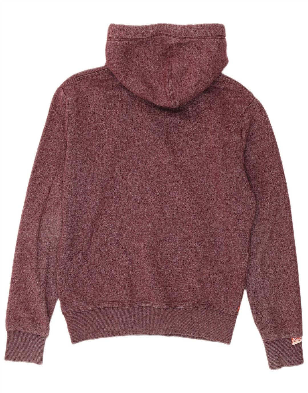 SUPERDRY Herren-Kapuzenpullover aus mittlerer burgunderroter Baumwolle