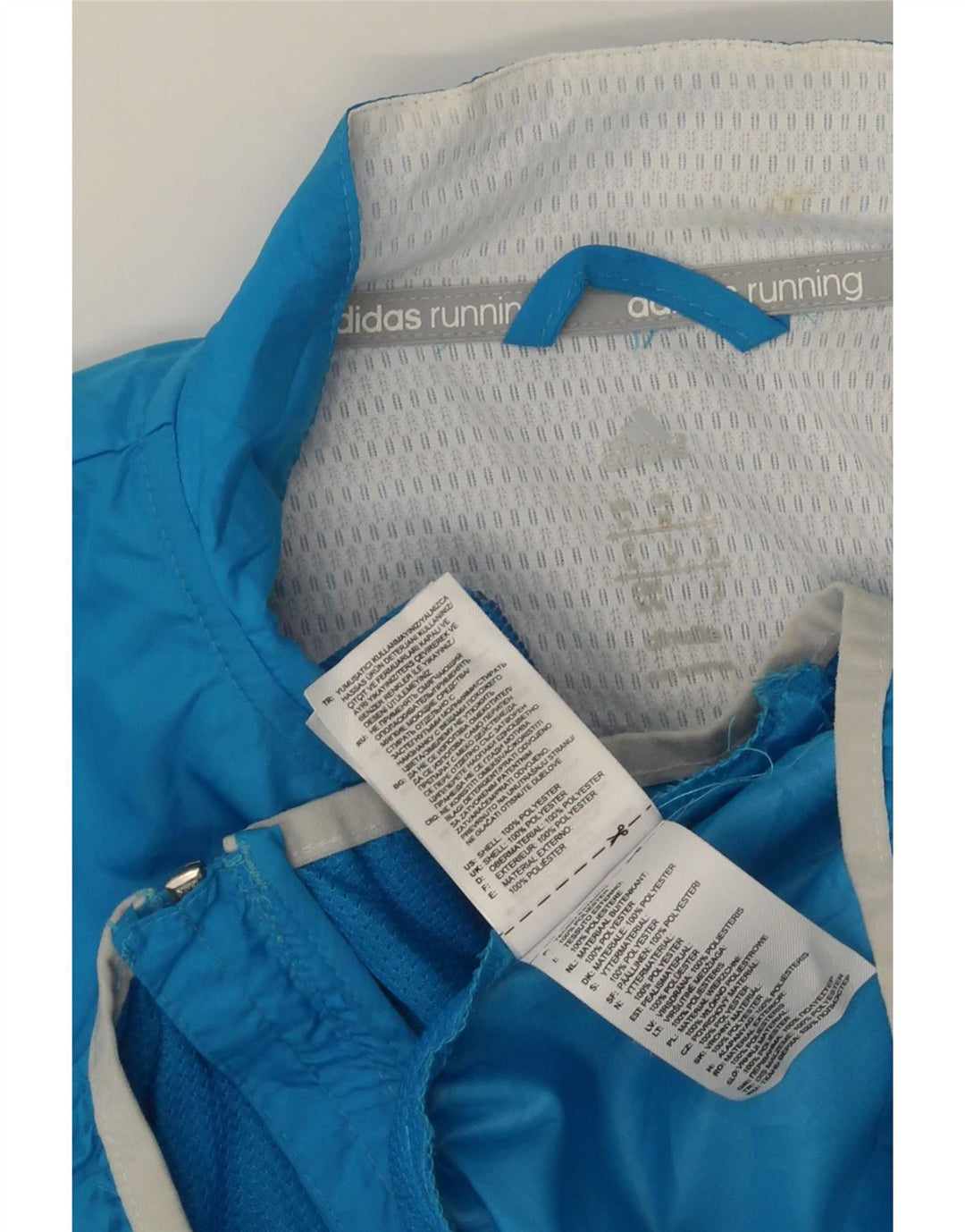 Adidas Herren-Trainingsanzug-Top-Jacke aus mittelblauem Polyester