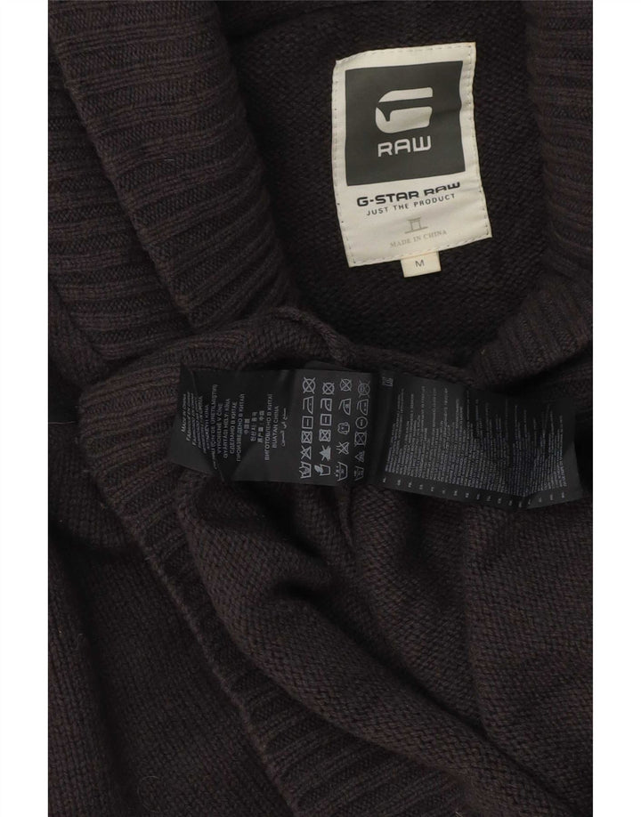 G-Star Herren-Pullover mit Schalkragen, mittelgraue Lammwolle
