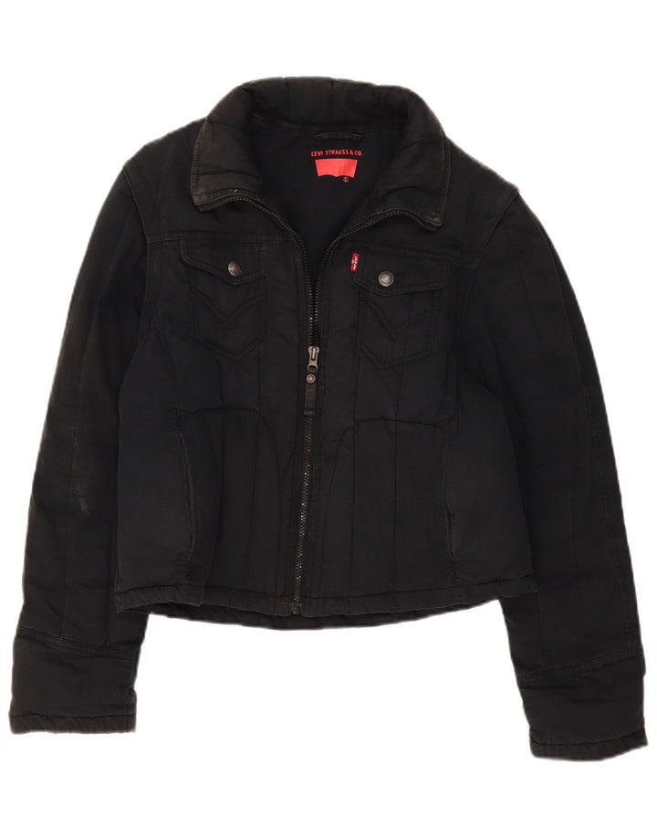 Levi's Damen Crop Utility Jacke UK 16 Large Schwarz