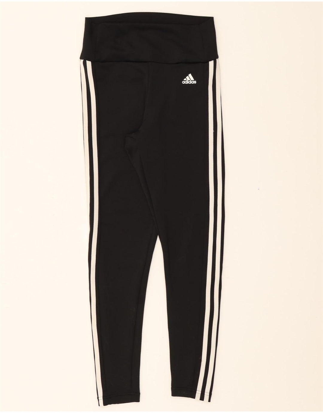 ADIDAS Womens Leggings UK 8/10 Small  Black Polyester Vintage Adidas and Second-Hand Adidas from Messina Hembry 