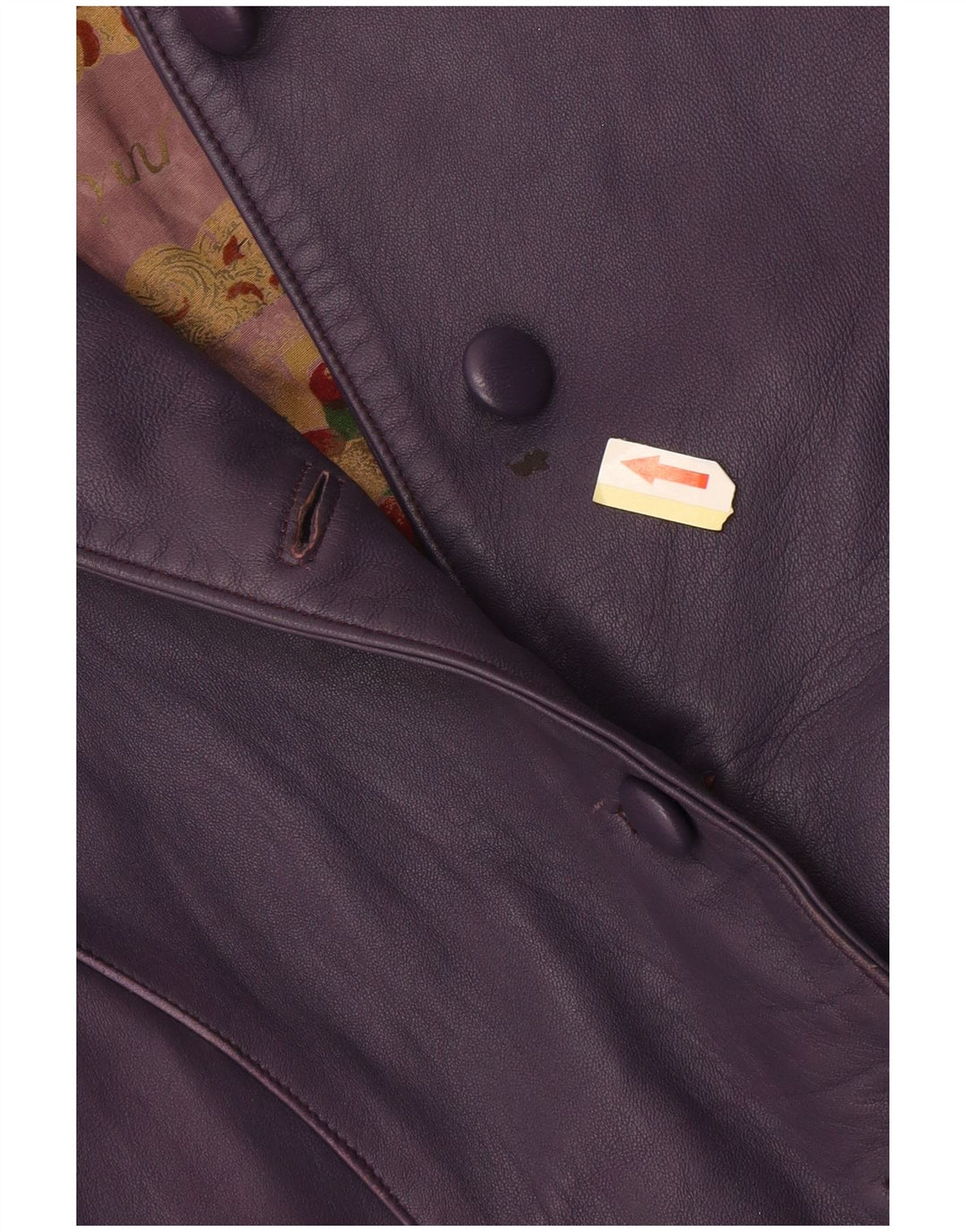 Vintage Damen Crop Lederjacke UK 10 Small Lila