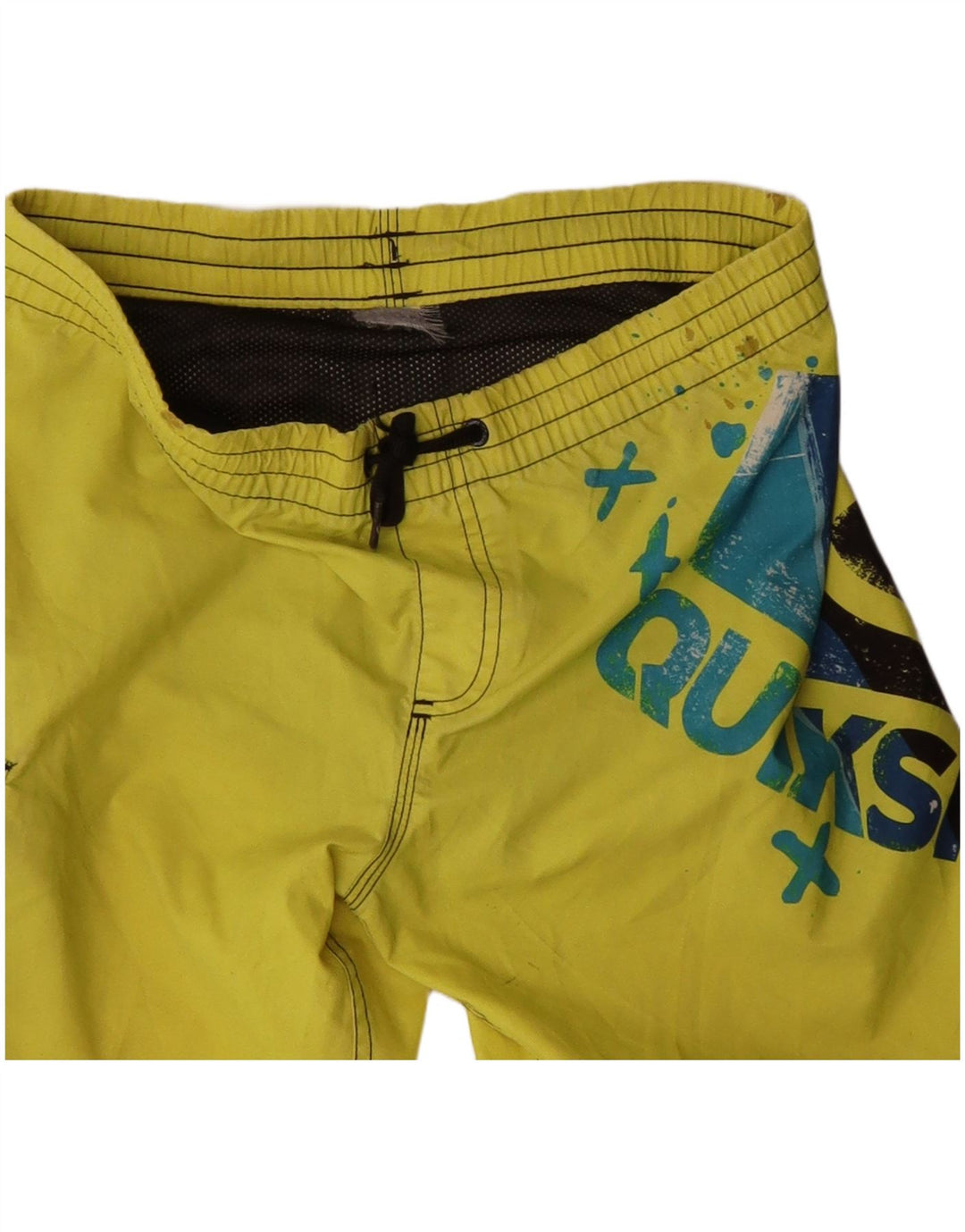 QUIKSILVER Mens Graphic Swimming Shorts Small  Yellow
