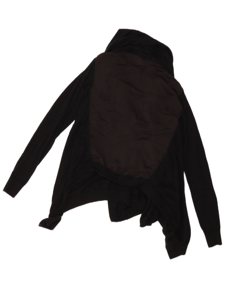 ALL SAINTS Damen Asymmetrischer offener Cardigan-Pullover UK 10 Kleine schwarze Wolle