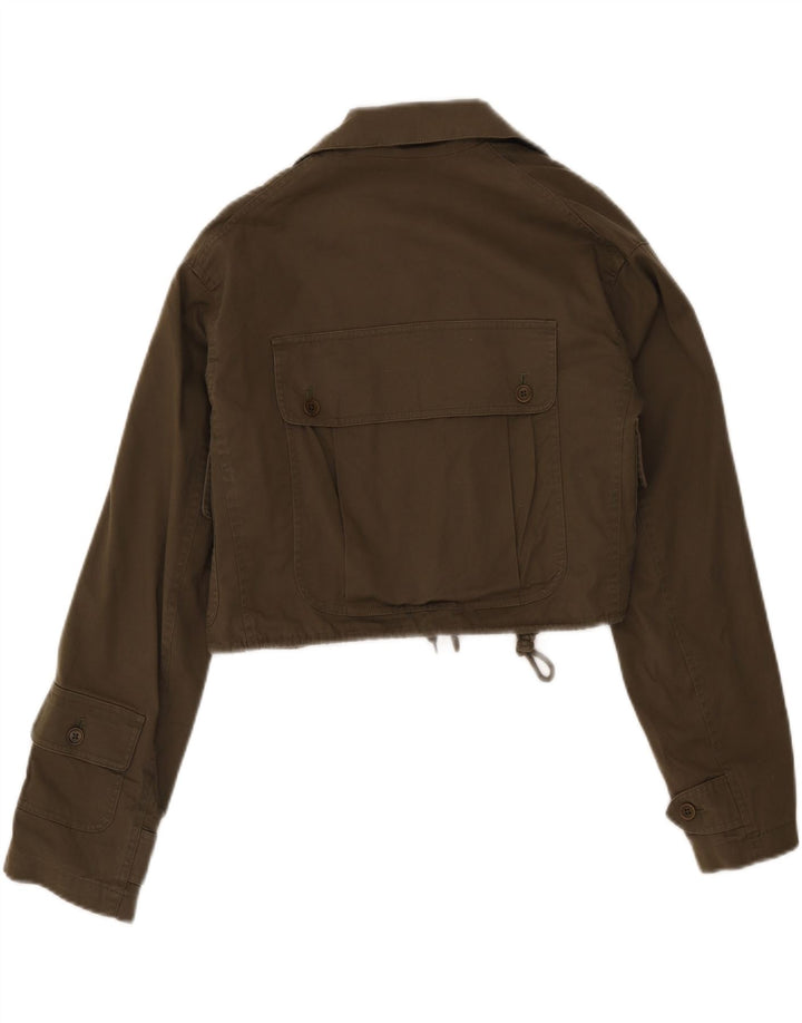 Ralph Lauren Damen Crop Utility Jacke UK 10 Small Khaki Baumwolle