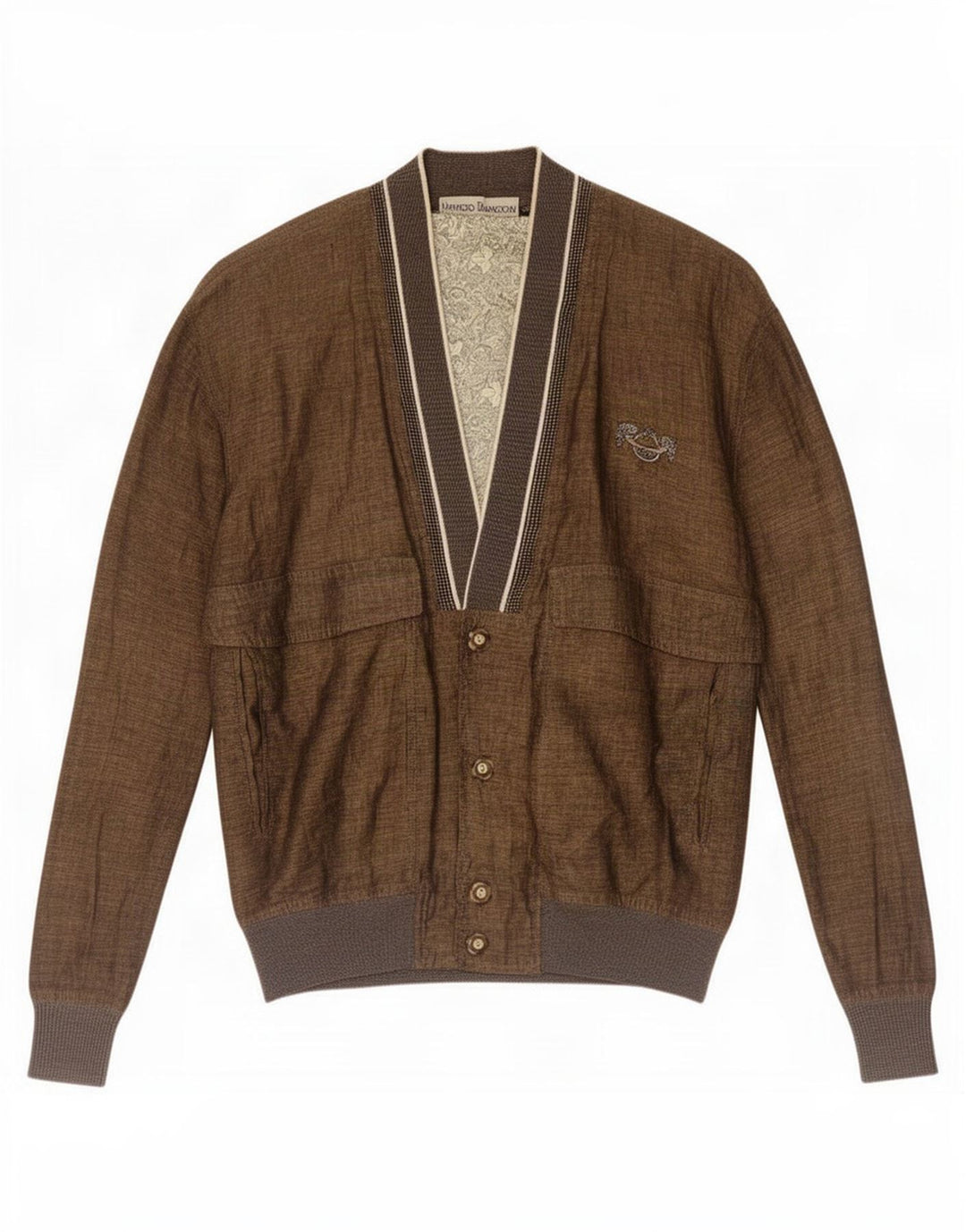 Umberto Bilancioni Herren Bomberjacke IT 48 Medium Khaki Leinen