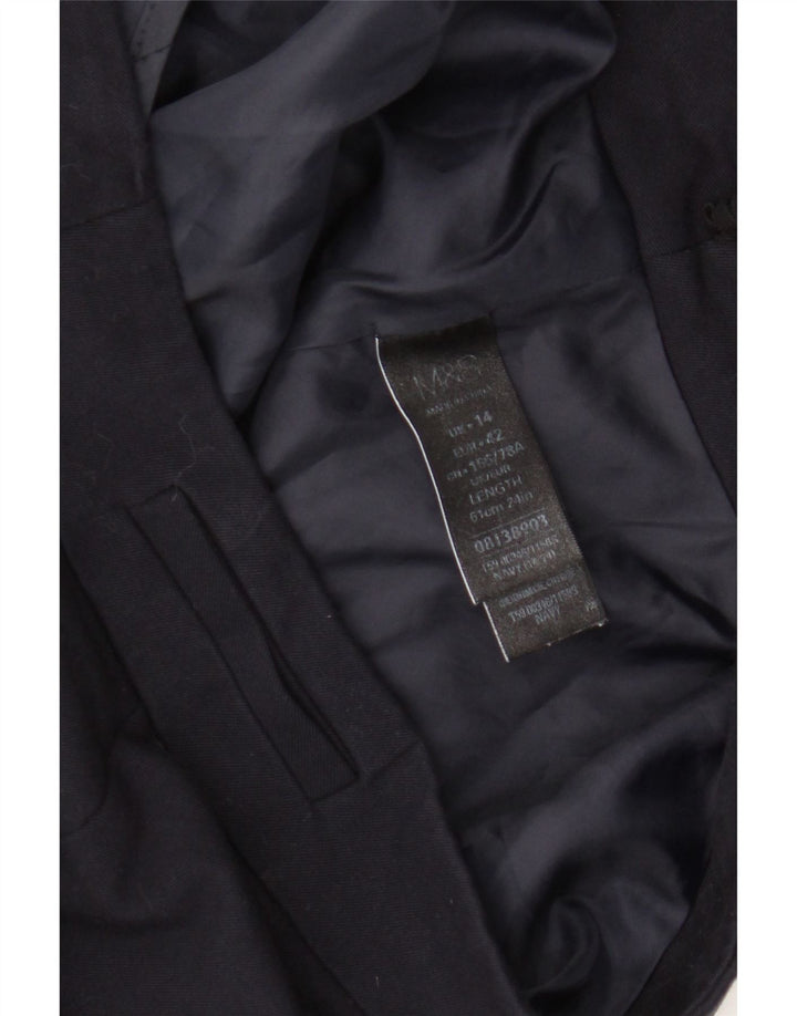 Marks & Spencer Damen Bleistiftrock UK 14 Large W34 Marineblau Polyester
