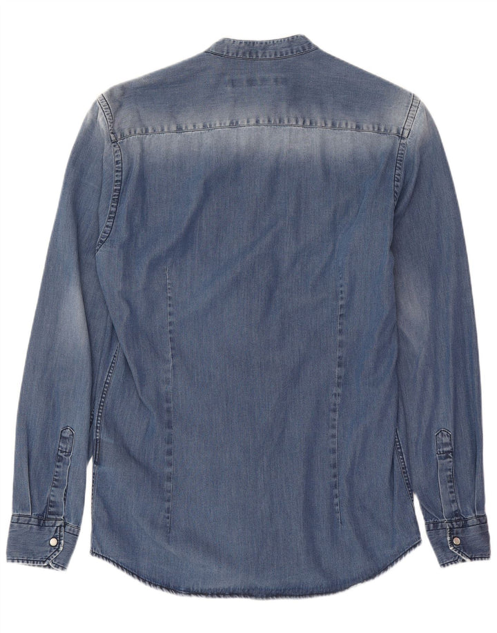 Liu Jo Herren-Hemd, klein, blau, Lyocell