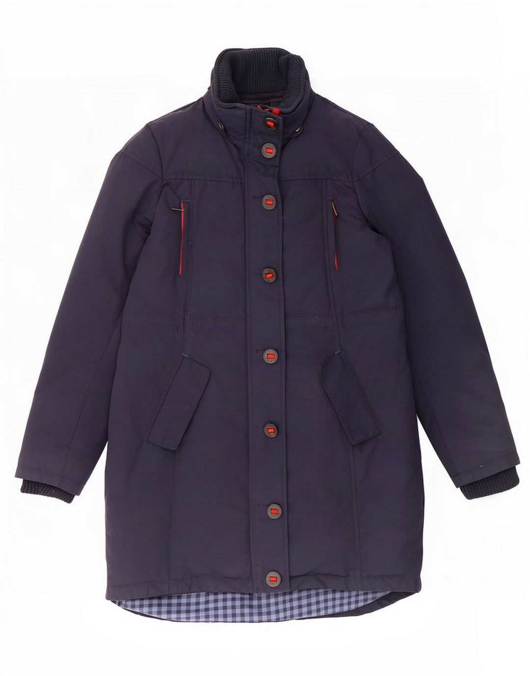 Fat Face Wattierter Damenmantel UK 10 Small Marineblaues Nylon