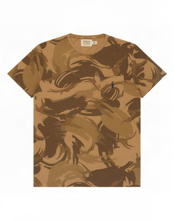 Polo Ralph Lauren Herren T-Shirt Top Large Braun Camouflage