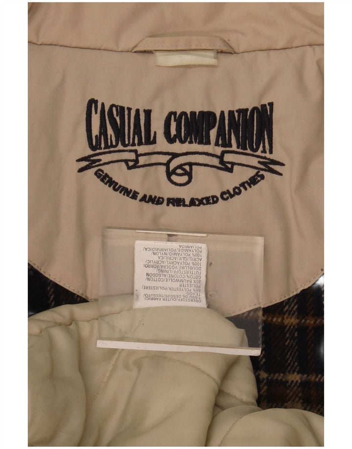 VINTAGE Mens Bomber Jacket UK 42 XL Beige Polyester