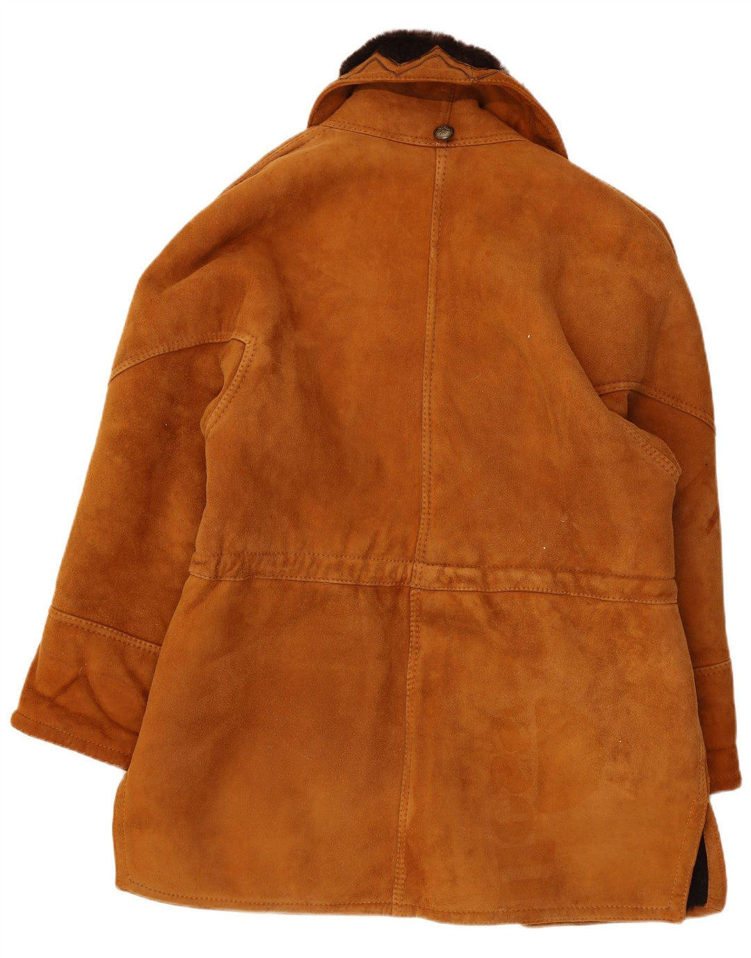 Vintage Damen Übergroßer Lammfellmantel IT 44 Mittelbraun