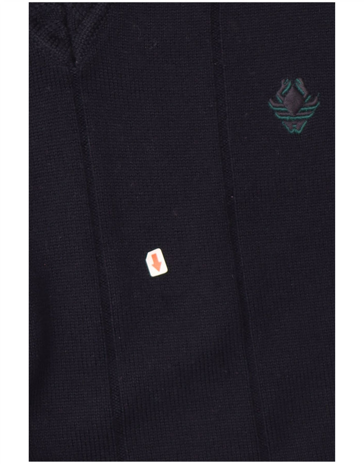 Il Granchio Herren-Pullover mit V-Ausschnitt, große marineblaue Wolle