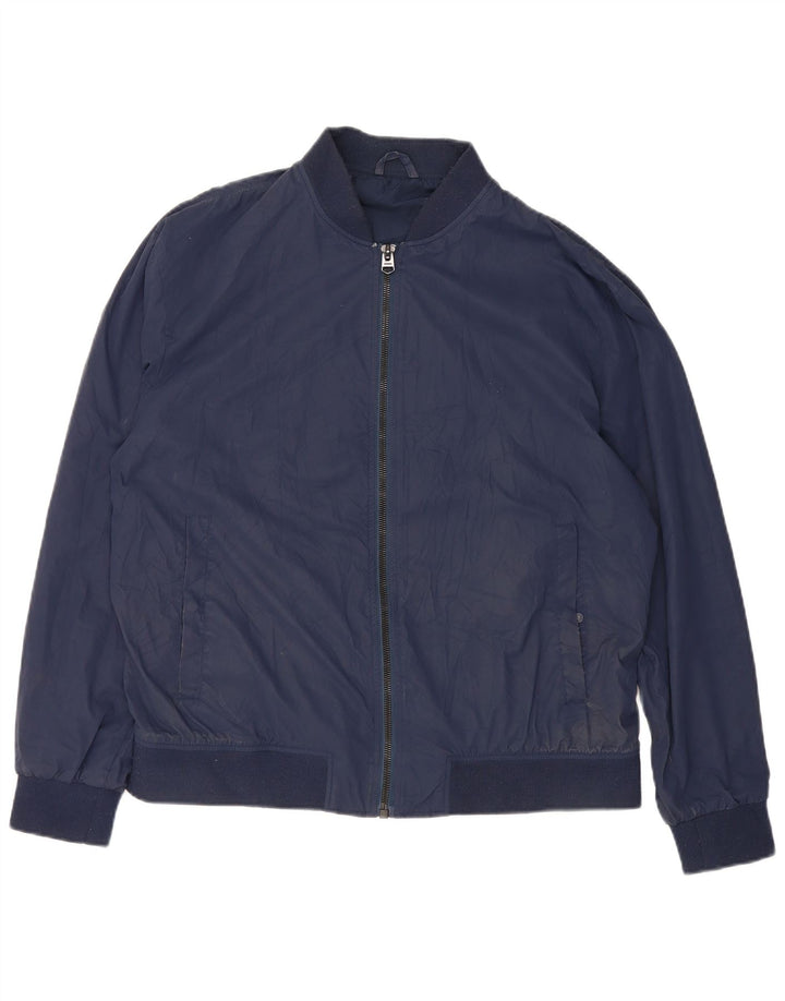 Zara Herren Bomberjacke UK 42 XL Marineblau Polyester