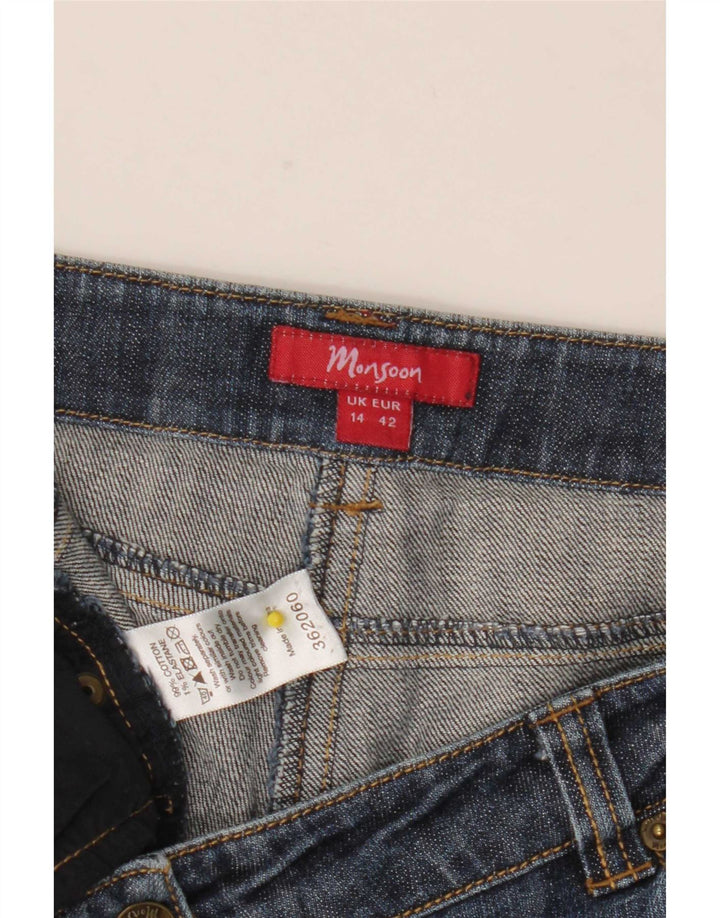 Monsoon Schlagjeans für Damen, UK 14, Größe L, W35, L29, Blau, Baumwolle