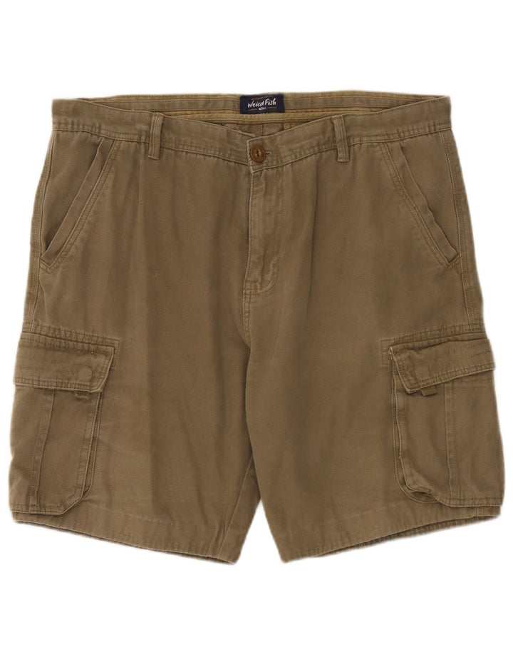 Weird Fish Herren Cargoshorts W38 XL Khaki Baumwolle