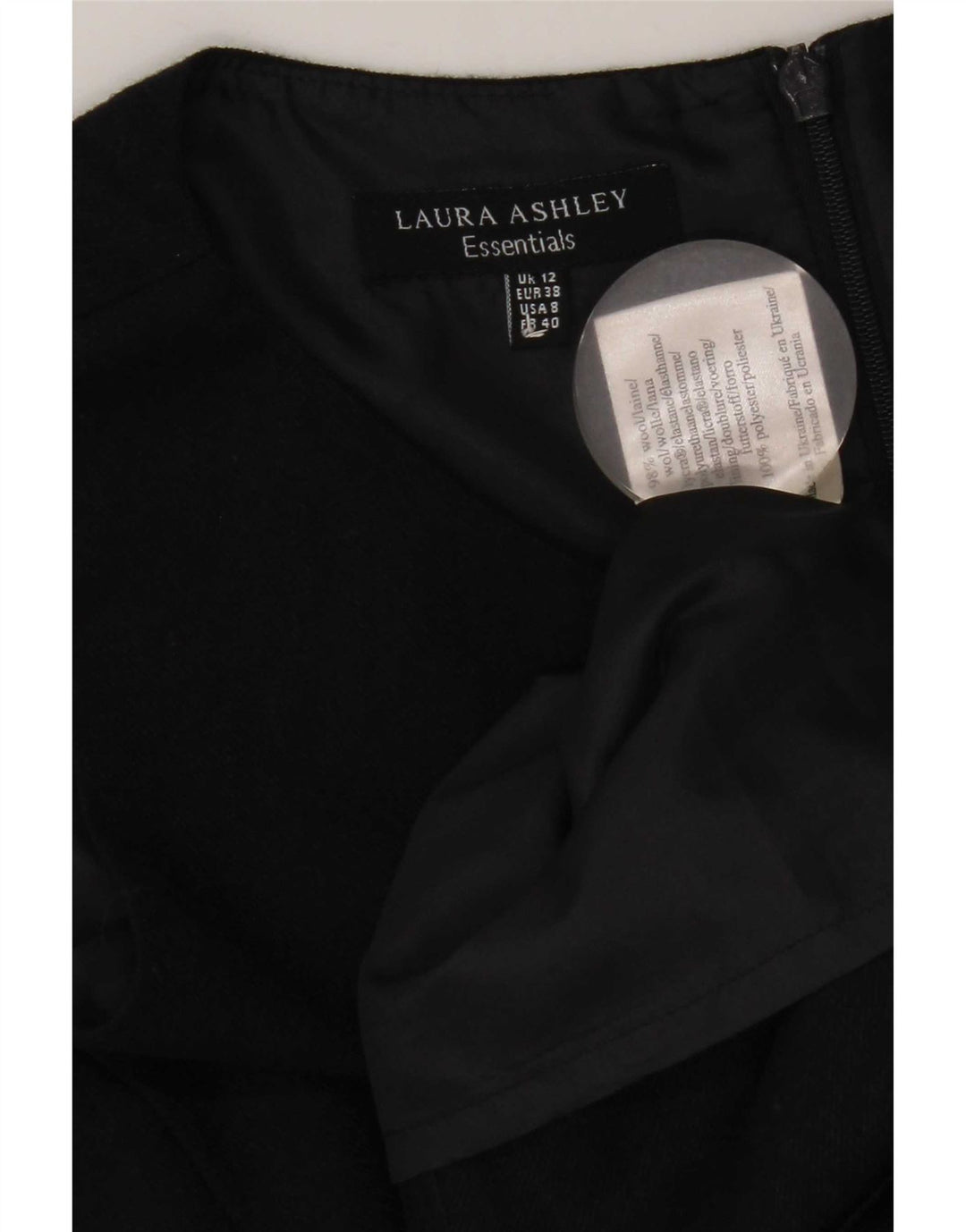 Laura Ashley Damen Etuikleid UK 12 Medium Marineblaue Wolle