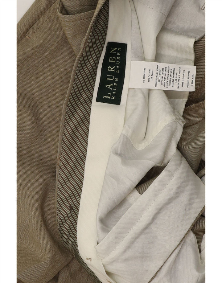 RALPH LAUREN Gerade Herren-Anzughose W38 L30 Beige Polyester