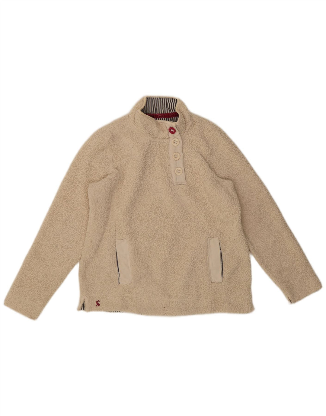 Joules Damen-Fleecepullover mit Knopfkragen, UK 12, mittelgrau